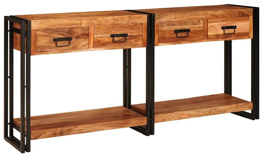Konzolasztalok 2 pcs Barna 160 x 33 x 75 cm Tömör Akáciafa