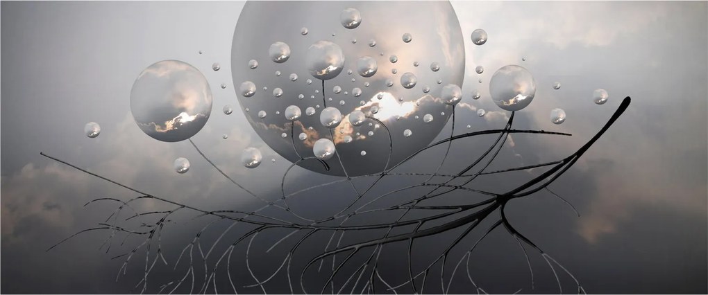 Absztrakt gömbök képe (120x50 cm)