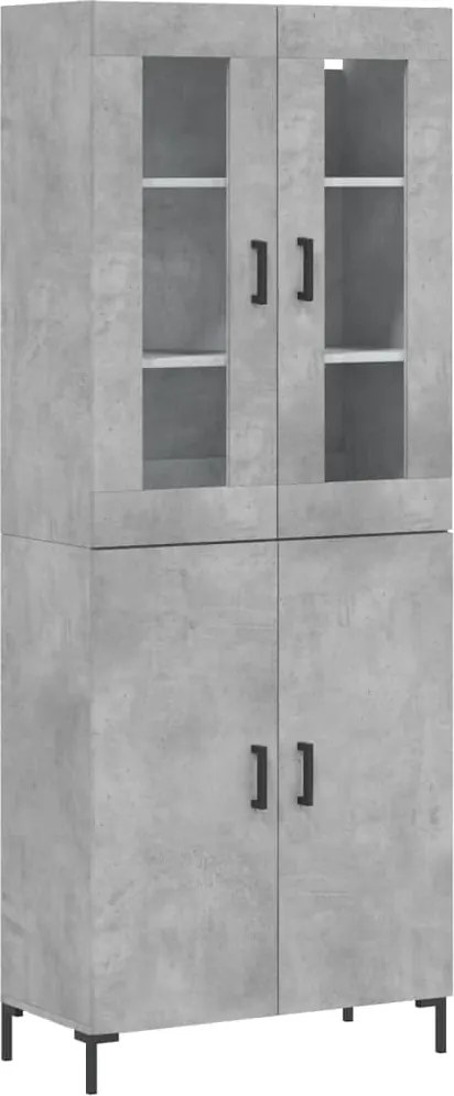 vidaXL betonszürke szerelt fa magasszekrény 69,5 x 34 x 180 cm