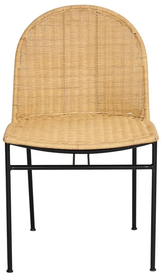 4 db rattan étkezőszék Sofia és fekete asztal Marienlis - Bonami Essentials