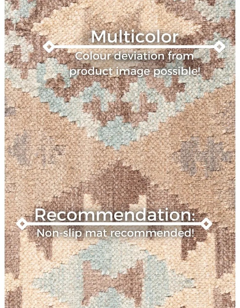 Világoskék-bézs kétoldalas kézi szövésű gyapjú szőnyeg 200x290 cm Kamal Dune – Nouristan