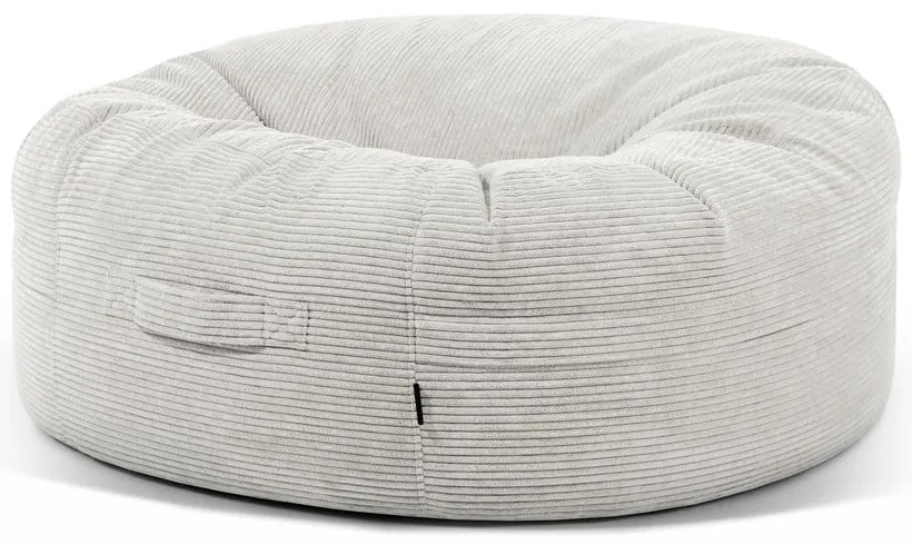 Krémszínű kordbársony babzsákfotel Roll 135 – SLOWDOWN