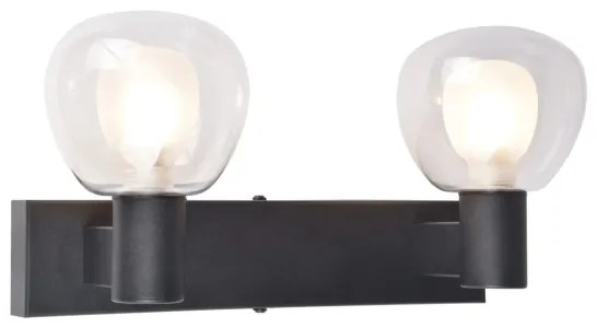 Fürdőszobai fali lámpa POLA 2xG9/5W/230V IP44 fekete/átlátszó