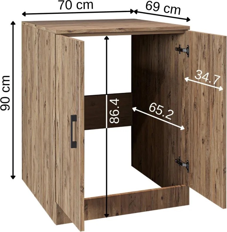 Fürdőszobaszekrény, 70 cm – TR283VLN1359