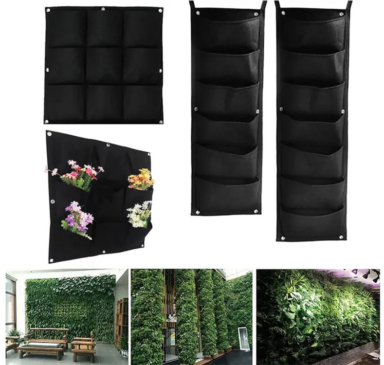 Filc függőleges növénytartó - 7 zseb palánták számára