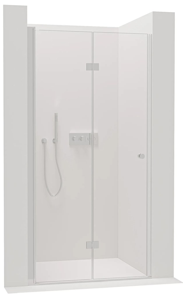 Cerano Volpe, összecsukható zuhanyajtó 70x190 cm, 6mm átlátszó üveg, króm profil, CER-CER-423294
