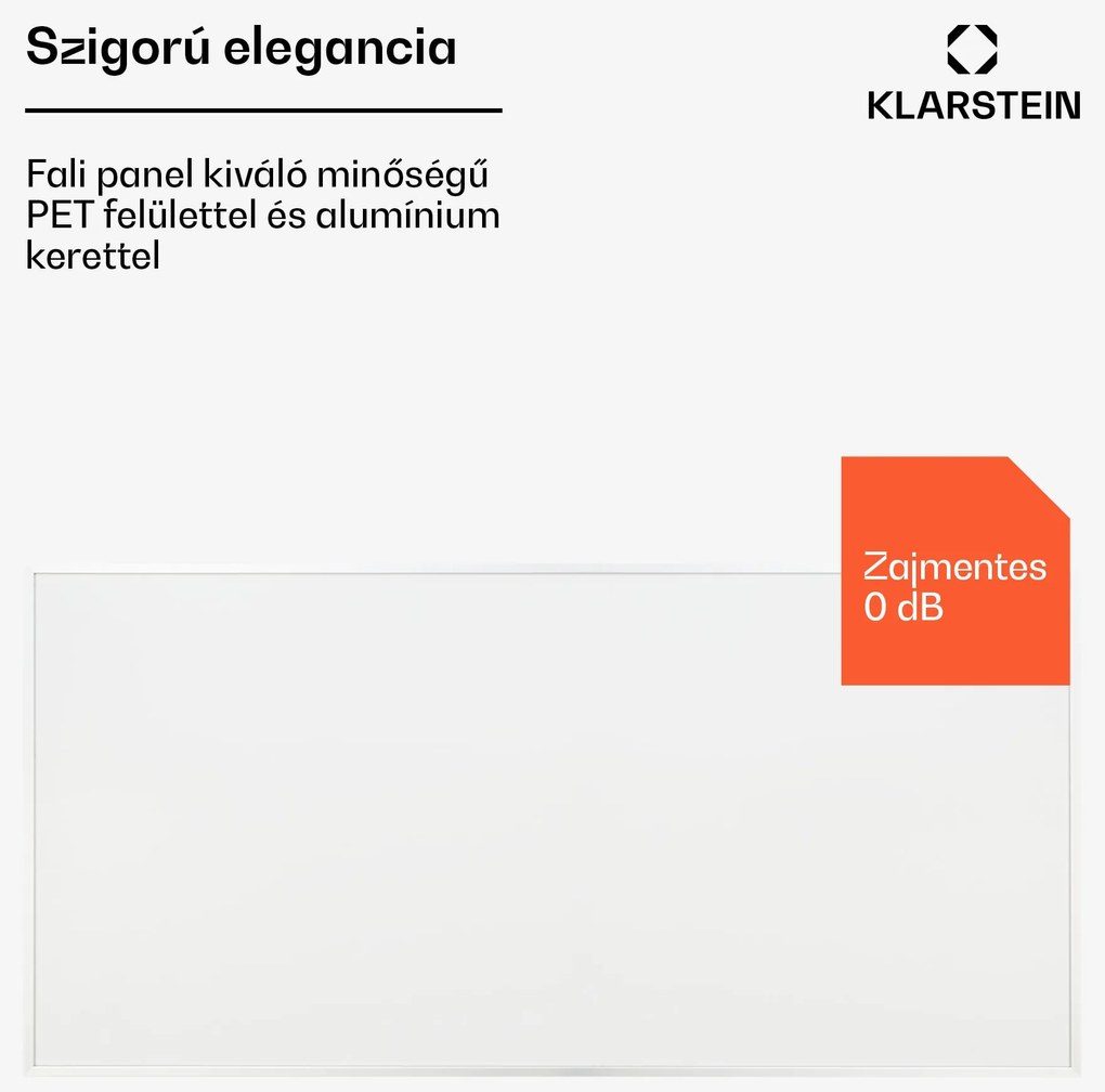 Klarstein Wonderwall 720 Smart, infravörös hősugárzó, 120 x 60 cm, 720 W, heti időzítő, IP24, fehér