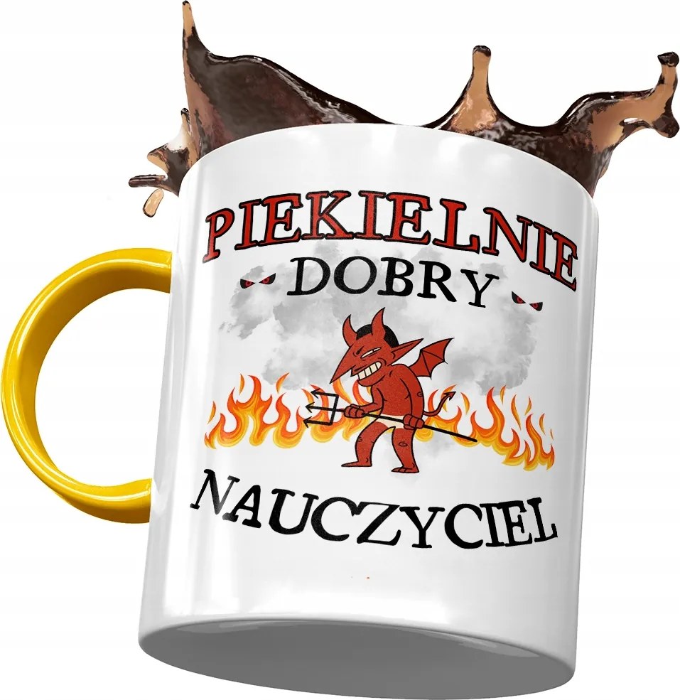 Sárga Bögre Tanárnak Pokolian Jó Nyomtatott Fotóval