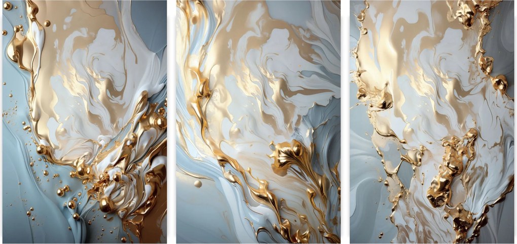 Poszterek Falra Absztrakt Márvány Szett 3 Kép Nappali Keret Nélkül 70x50