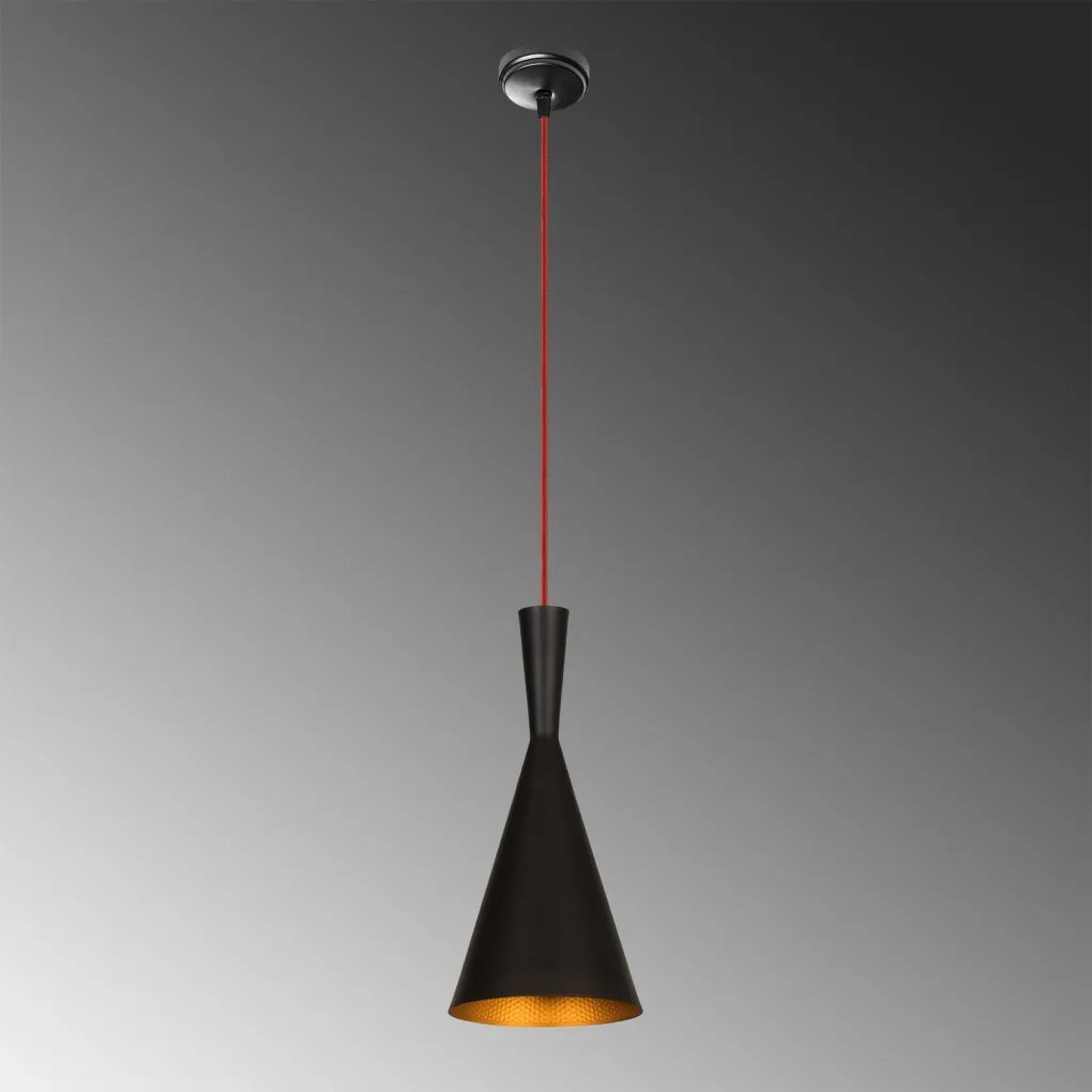 Elmas 3541 fekete-piros vas függőlámpa, Ø19 cm