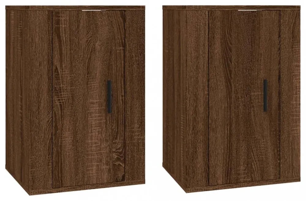 2 db barna tölgy falra szerelhető TV-szekrény 40x34,5x60 cm