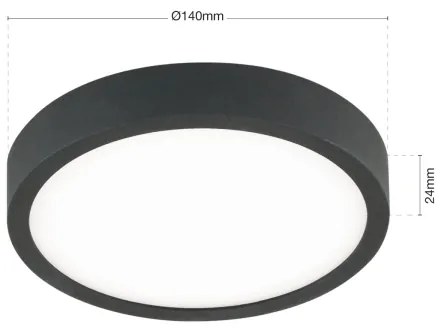 Orion DL 7-657/14 - LED Mennyezeti lámpa BULLY LED/12W/230V átm. 14 cm fekete