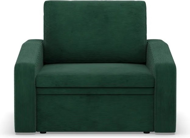 Vertico fekvőfotel, 80 cm széles, kordbársony, zöld