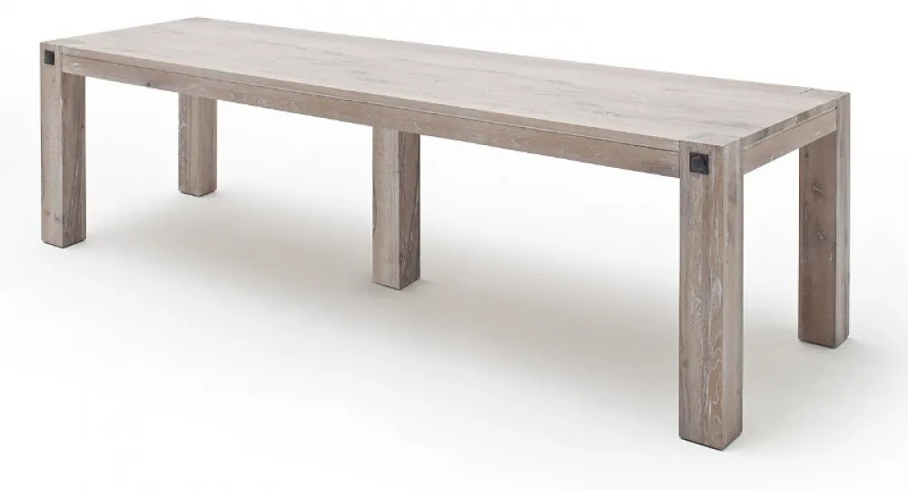 LEEDS Tömör Fehérített Tölgy Étkezőasztal 400x120cm