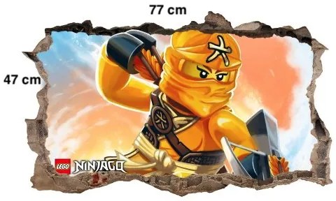 Egyedi poszterszerű falmatrica gyerekszobába Ninja Go karakterrel  47 x 77 cm