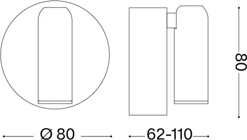 Ideal Lux - BEAN LED, tölthető, dimmelhető fali spotlámpa, 3W/5V, CRI95, sárgaréz