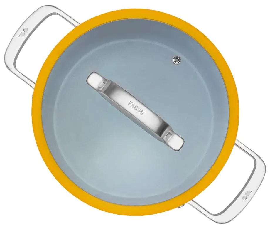 Indukciós tűzhelyhez alkalmas edény fedővel-kerámia felülettel 5,5 l Meda 3.0 – FABINI