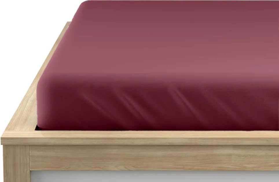 Jersey gumis lepedő lycrával bordó 90 x 200 cm