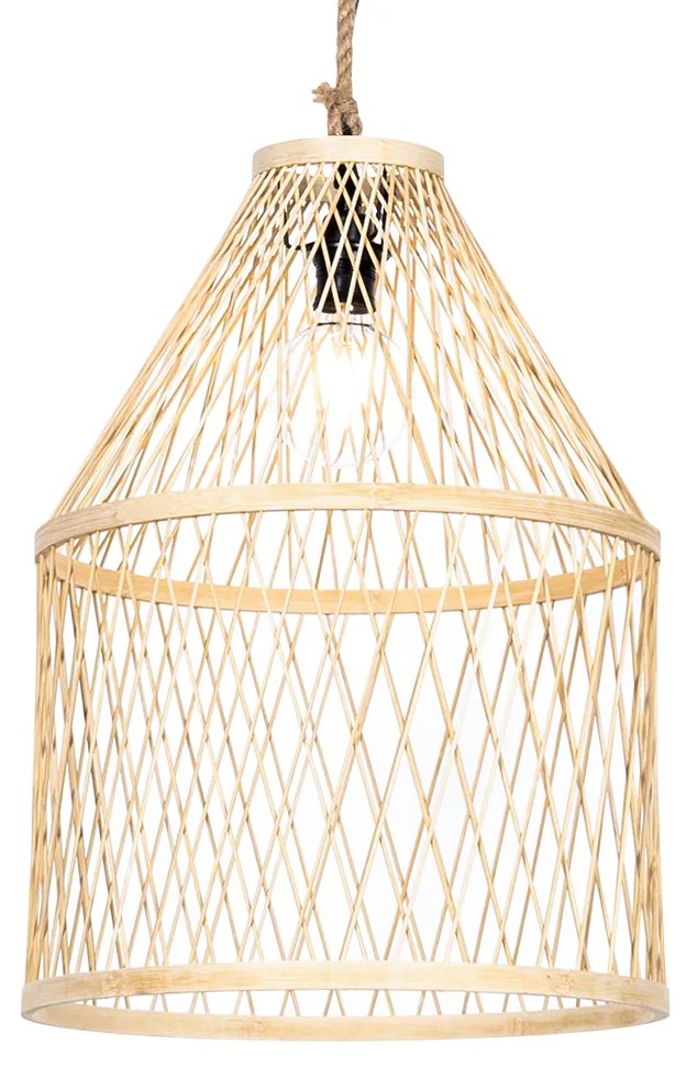 Rusztikus kültéri függőlámpa rattan 40x55 cm - Calamus