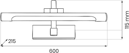 LED VINCI fürdőszobai tükörvilágítás 15W/230V, 60 cm, IP44, fekete