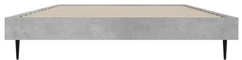 betonszürke szerelt fa ágykeret 90 x 200 cm