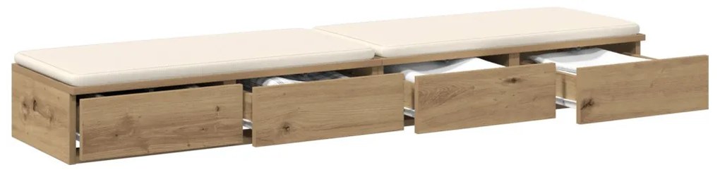 Ágyfiókok fiókkal kézműves tölgy 135 x 36.5 x 16.5 cm Faanyag