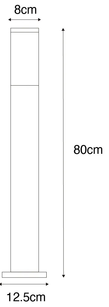 Modern kültéri állólámpa sötétszürke füst színűvel 80 cm - Malios