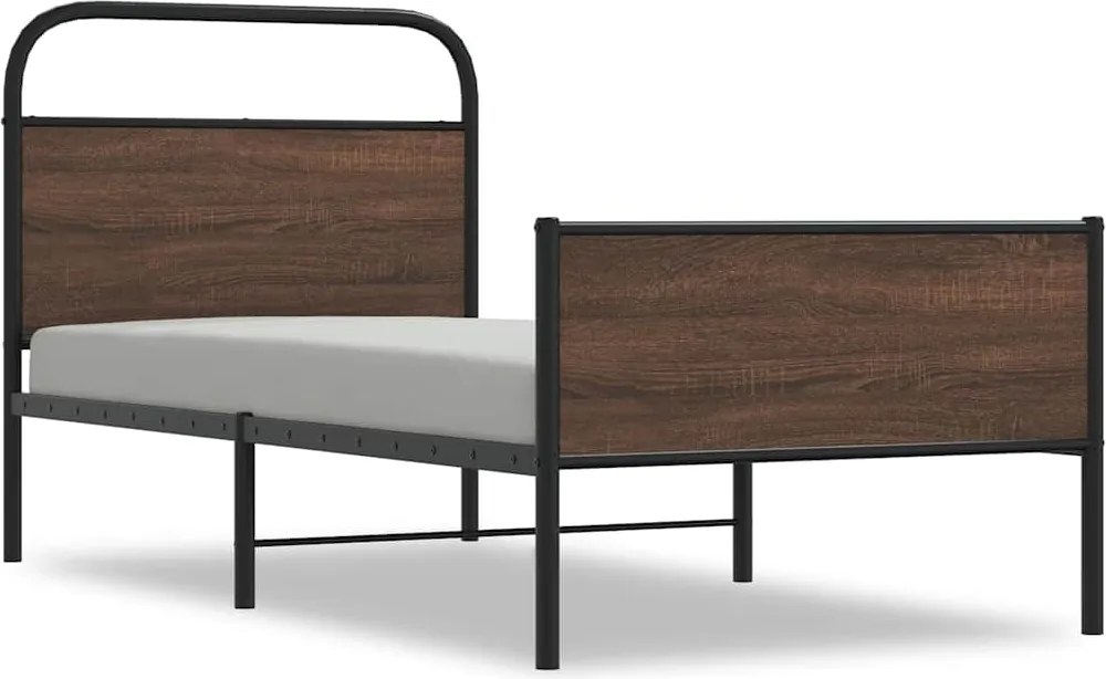 vidaXL ágykeret matrac nélkül 90x190 cm barna tölgyfa műfa