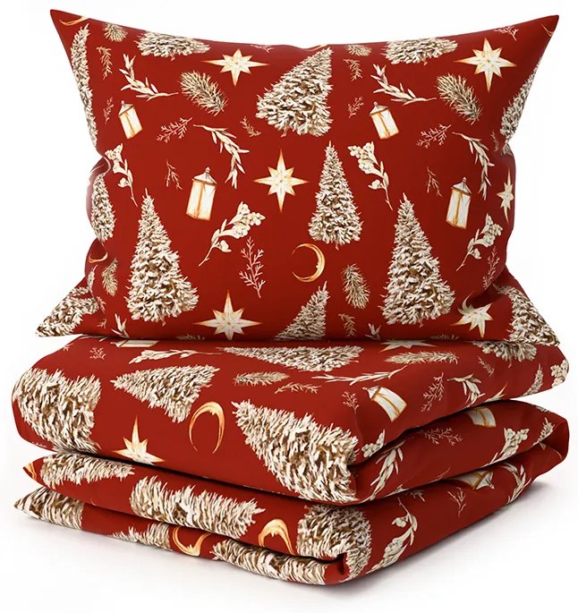 Mikroszálas ágyneműhuzat GOLD CHRISTMAS piros Ágyneműhuzat mérete: 70 x 90 cm | 140 x 220 cm