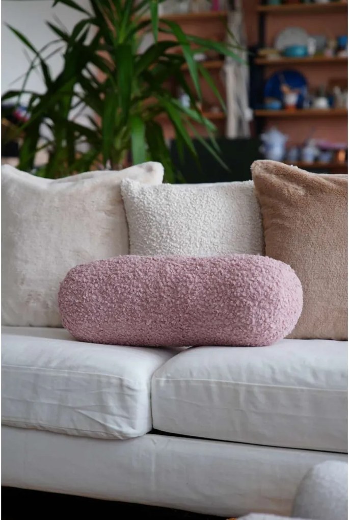 Teddy Roller hengerpárna, rózsaszín
