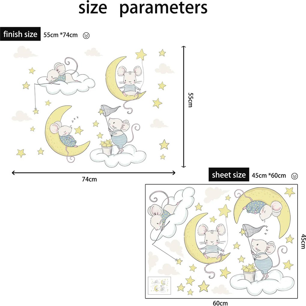 PIPPER | Falmatrica "Egerek a felhőkön" 55x74 cm