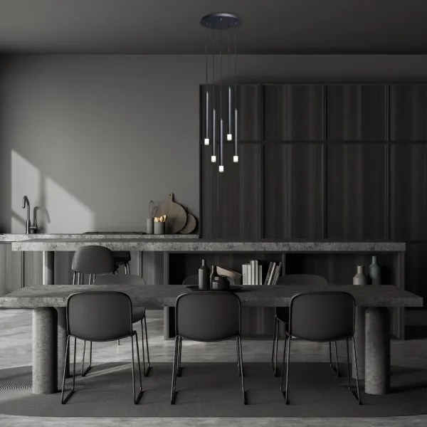 Rabalux 72360 - Csillár zsinóron RAMIRA 5xG9/5W/230V fekete