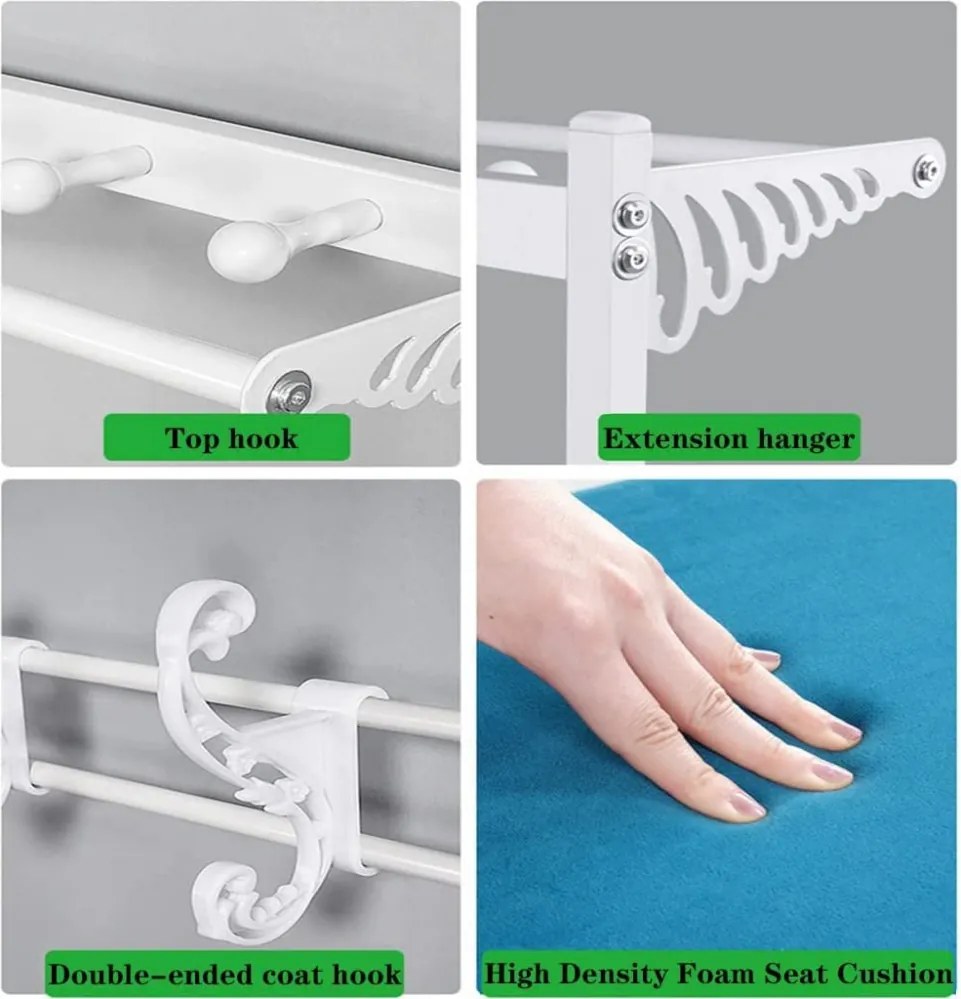 Cipőtartó kényelmes üléssel és akasztóval CR004-60 170 x 33 x 60 cm