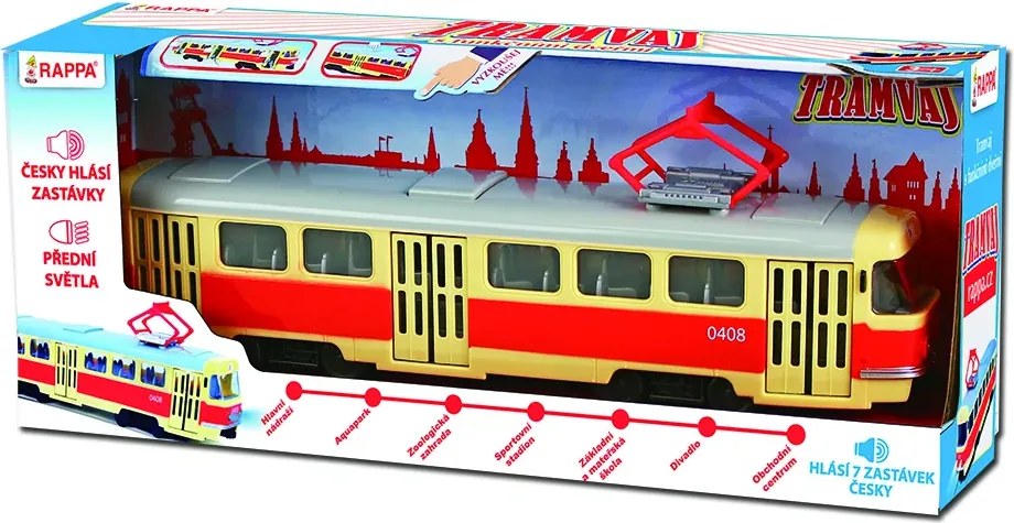 RAPPA Tatra T3 villamos cseh megállásjelentéssel - 28 cm - Rappa
