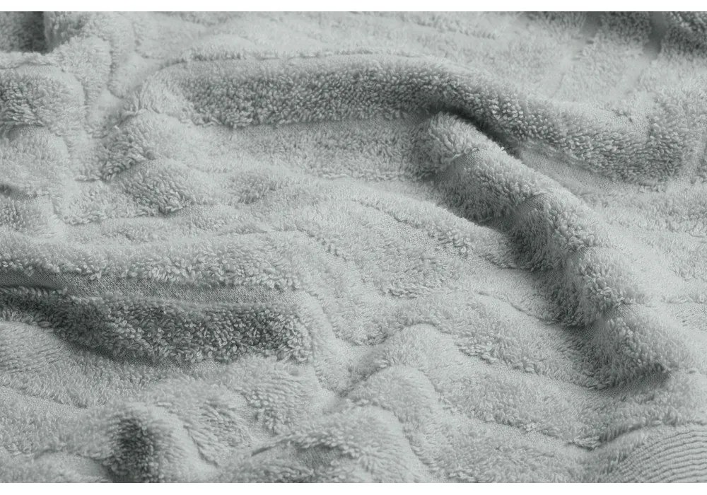 Világosszürke frottír pamut törölköző és fürdőlepedő készlet 2 db-os – Foutastic