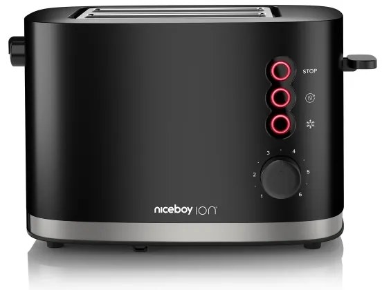 Niceboy ION Cruncher C3 - Kenyérpirító két lyukkal és pörkölővel 870W/230V fekete