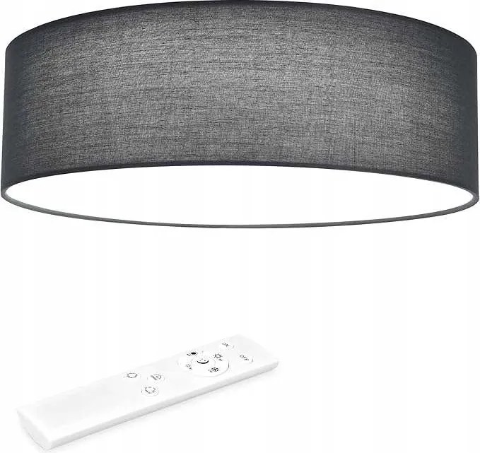 LED-es mennyezeti lámpa lámpaernyővel szürke 32cm távirányítóval vezérelhető
