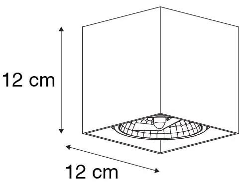 Design spotlámpa fekete négyzet alakú - Box