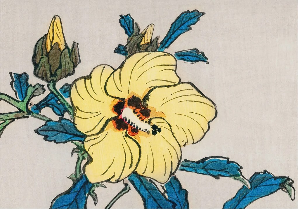 Flizelin tapéta falra Prémium sárga virág 208x146 ragasztó