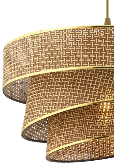 COUPER zsinóros csillár 1xE27/60W/230V barna/arany