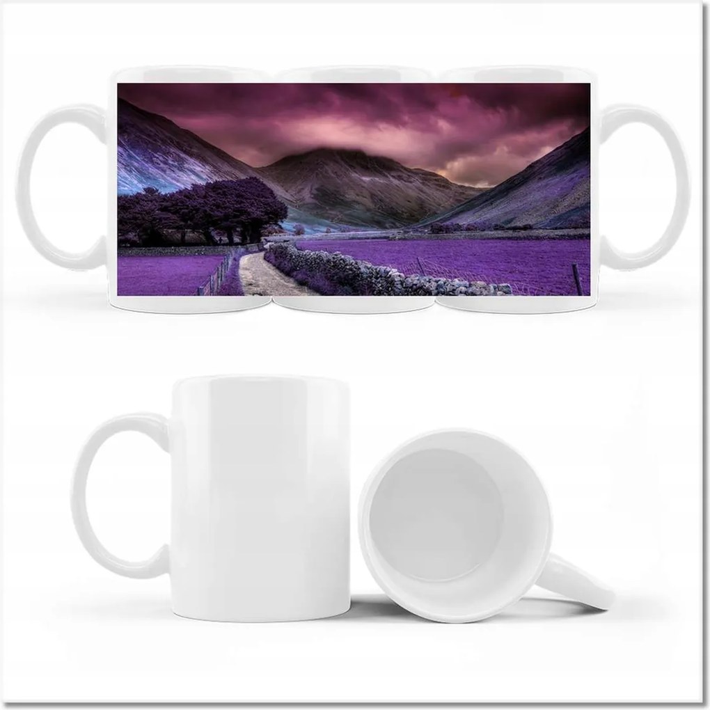 Bögre fényképpel Lila tájkép