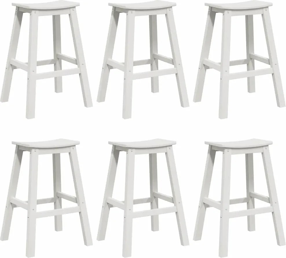 vidaXL Kerti bár szett 6 pcs Fehér HDPE