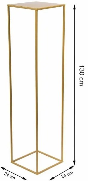 Virágállvány 130x24 cm arany színben