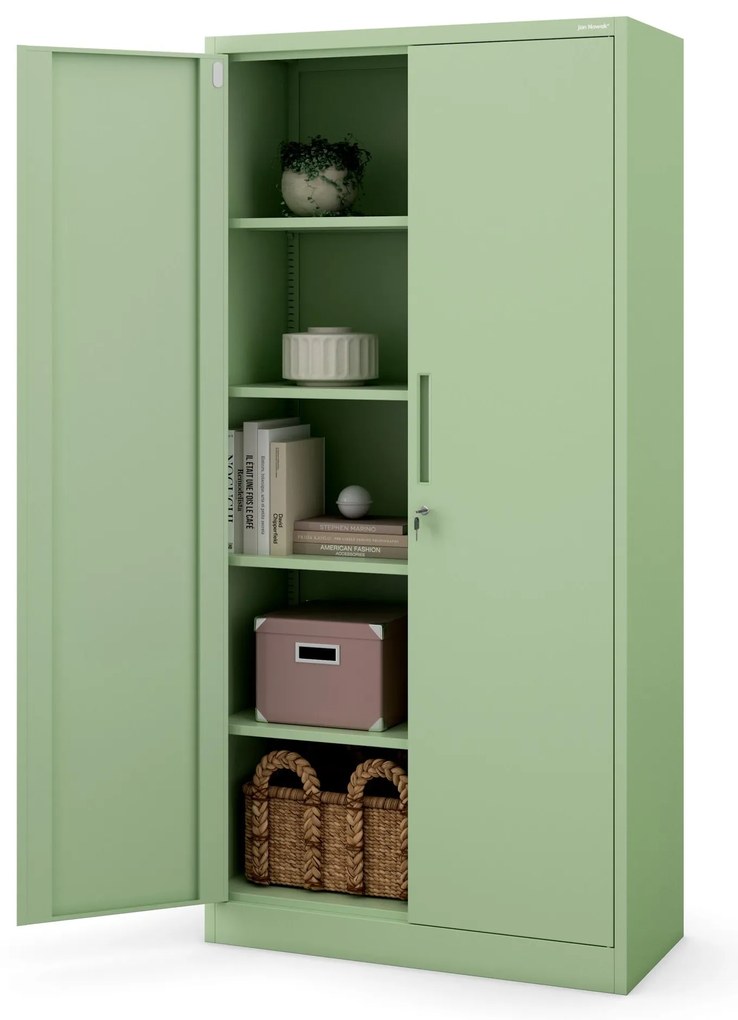 Irodai szekrény, 900 x 1850 x 400 mm, Fresh Style: pasztellzöld