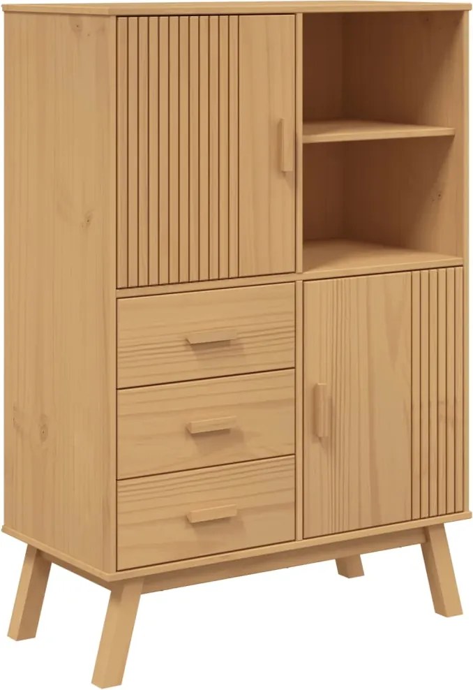 vidaXL OLDEN tömör fenyőfa magasszekrény 85 x 43 x 125 cm