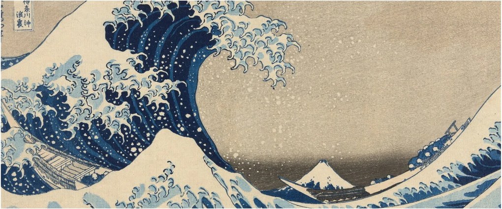 Kép - Katsushika Hokusai, Under the Wave off Kanagawa, reprodukciók (120x50 cm)
