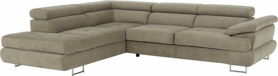 Ülőgarnitúra, világosbarna melír, szövet, balos, BUTON P