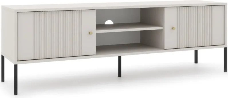 TV szekrény kasmír színben fekete elemekkel arany fogantyúkkal – ISEO IS01