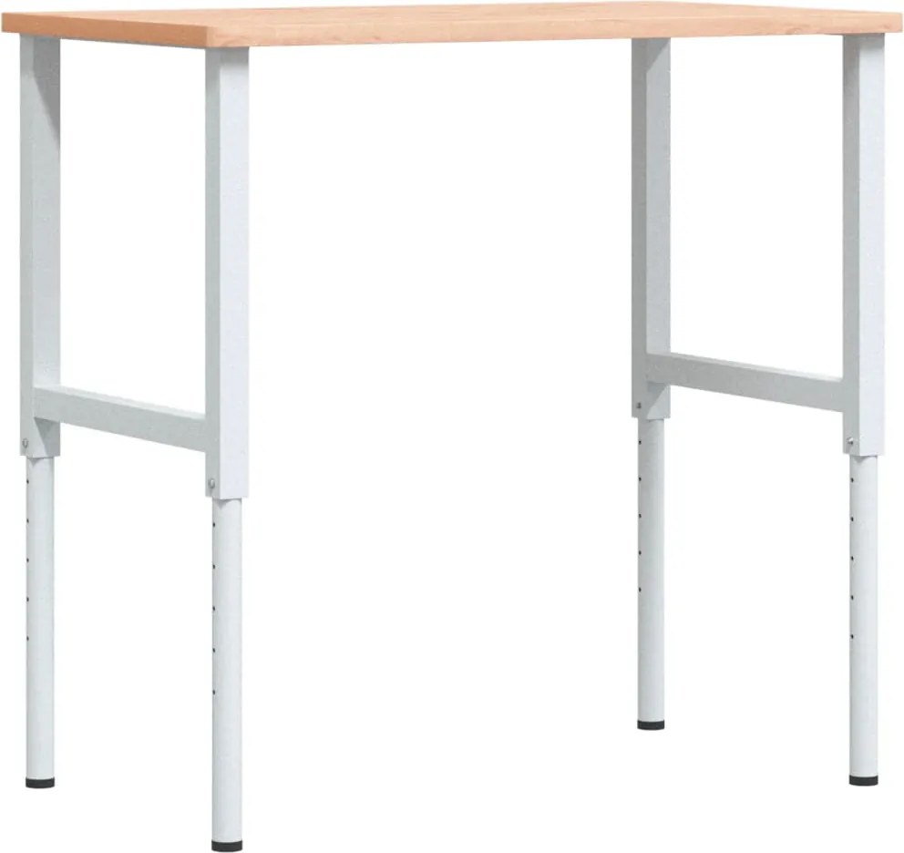 vidaXL tömör bükkfa négyszög alakú munkapad 100 x 60 x (71,5-98) cm