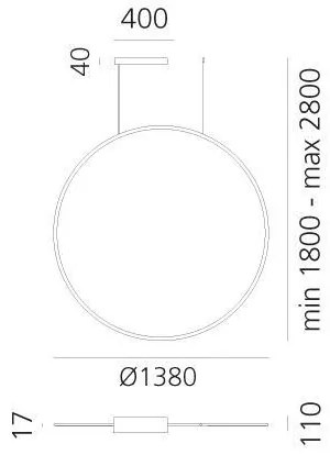 Artemide 1994330APP - LED RGBW Dimmelhető csillár zsinóron DISCOVERY LED/79W/230V fekete